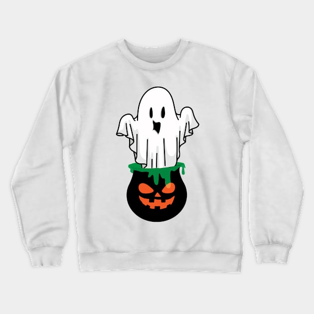 Cooking Pot Ghost Crewneck Sweatshirt by IstoriaDesign